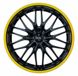 VOLTEC T6 Mattblack Puresports / Color Trim gelb 9x18