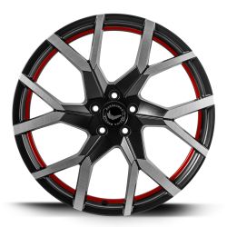 TZUNAMEE EVO Dark Gunmetal brushed undercut Trimline red 8.5x19