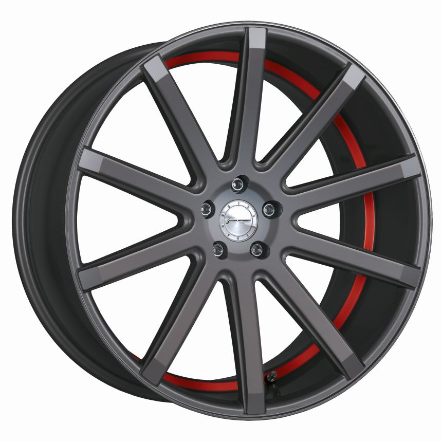 DEVILLE Gunmetal/ undercut Color Trim rot 9x20
