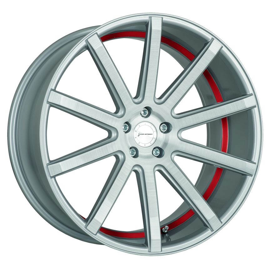 DEVILLE Silver-brushed-Surface/ undercut Color Trim rot 9x20