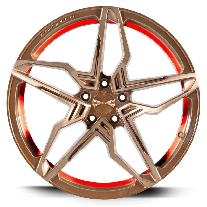 KHARMA Higloss-Bronze brushed Surface undercut Trimline red 10x20