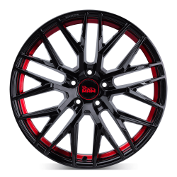 RS4 Black Painted Red Inside 8.5x19