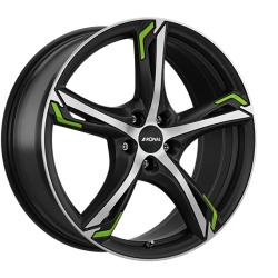 R62 Green JET BLACK-MATT-FRONT CUT 8.5x20